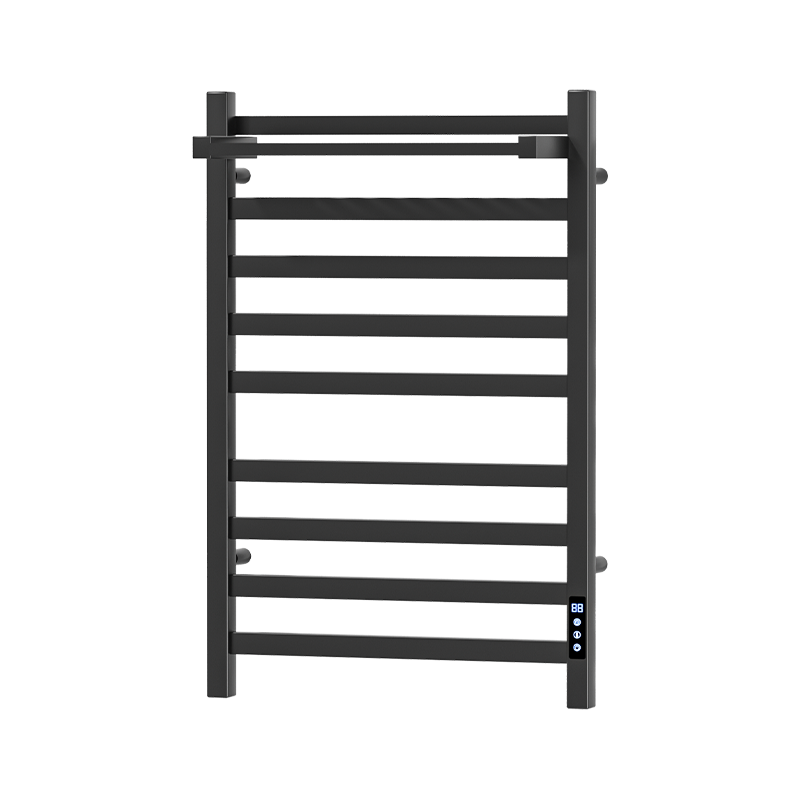 F66 Neue SKU Schwarze, an der Wand montierte, faltbare, beheizte Handtuchschiene