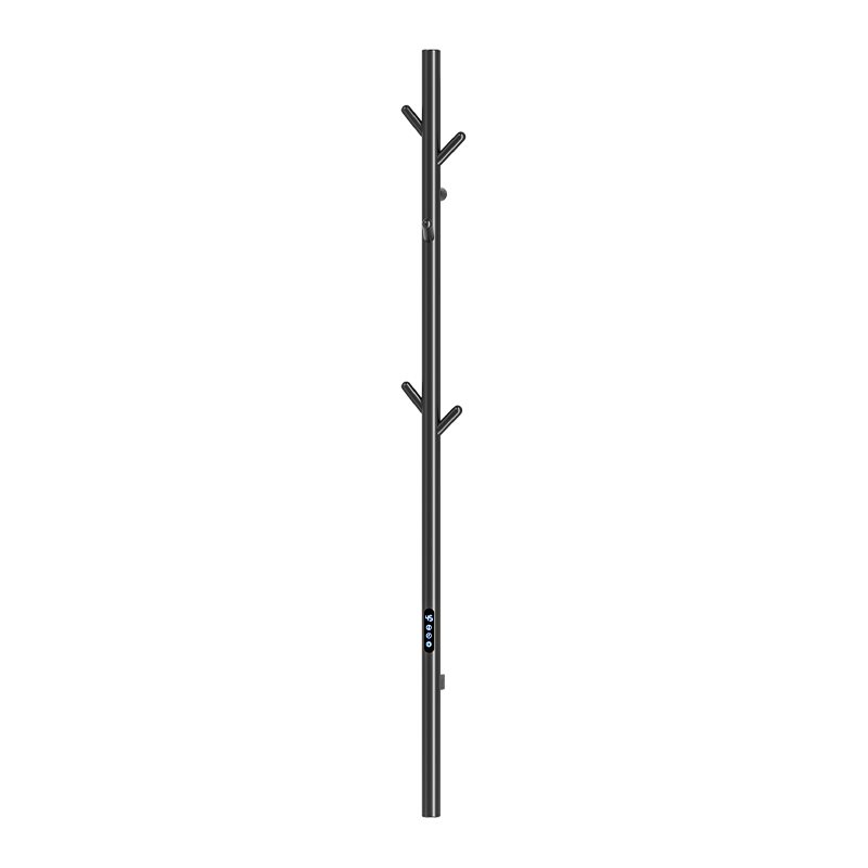 G10 Schwarze, an der Wand montierte, vertikal beheizte Handtuchschiene
